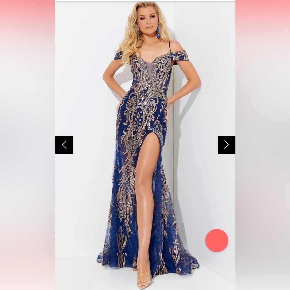 Jasz Couture Navy & Rose Gold Gown